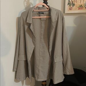 SHEIN Black and White Houndstooth Blazer like new
